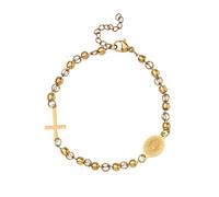 Eigso Womans religieuse Rosaire perles église bracelet catholique croix crucifix charme chaîne bracelet pour femme