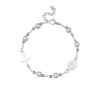 Eigso Womens Rosaire perles bracelet catholique lien chaîne breloque pour femme crucifix bracelet