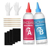 EIGTWEN 5 min colle epoxy bi-composant transparente résistante à la chaleur, 2 x 125 ml, pour métal, plastique, bois, céramique, verre et plus