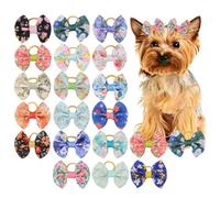 EIH1 20pcs Petits Nœuds pour Poils de Chien avec Élastiques, Élastiques Nœud pour Chien Plusieurs Styles Dog Bow Accessoires Toilettage Mignons pour Une Utilisation Quotidienne Pendant les Vacances