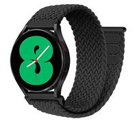 EIHAIHIS 20mm Bracelet Tressé pour Samsung Galaxy Watch 5/4 40mm 44mm, Élastique Ajustable Nylon Solo Loop Bande à Fermoir Magique pour Galaxy Watch 5 Pro 45mm/Watch 4 Classic 42mm 46mm, Noir