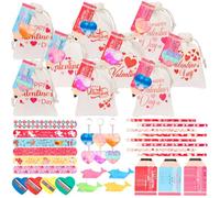 EIHFHIE Cadeaux de Saint-Valentin pour enfants, école, salle de classe, lot de 24 cartes de Saint-Valentin, sacs en lin, papeterie, échange, cadeaux de fête de Saint-Valentin pour garçons et filles