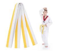 EIHI 1 Pièce 220 CM Ceinture judo ceintures de judo, de karaté, d'arts martiaux, karaté, judo, en polyester, pour karaté, arts martiaux（Blanc + Jaune）
