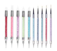 EIHI 10 Pcs Pinceau Silicone Nail Art, Pinceau Silicone, Nail Art, Sculpture Stylo Kit, Silicone Nail Art Sculpture Pen, Double Tête Pinceaux Nail Art Outils pour Design Peinture Manucure