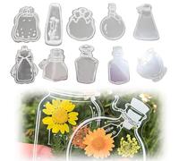 EIHI 100 pièces marque-pages artisanaux en fleurs séchées, marque page personnalisable, matériel de bricolage pour enfants et adultes, autocollants transparents pour bouteilles en verre