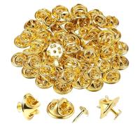 EIHI 100 pièces Papillon d'embrayage Tie Pin Back Broches à Papillon Broches en Métal Remplacement，Fermoir Pins 11,5 cm，Attache Pins pour L'artisanat Et Jewelry Making (Or