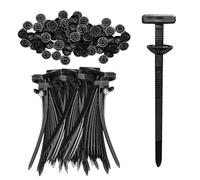 EIHI 100 Pièces Serre Cable Plastique,Nylon Universal Cable Tie Buckle,Attache Cable Avec Boucle, Pour Garde-Boue, Coffre,Réparation Automobile Fixation Rapide,Accessoires