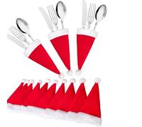 EIHI 15 Pcs Decoration Noël Porte-Couverts Pour bonnet de noel Argenterie Vaisselle Titulaires Fourchette Cuillère Sac De Rangement sac à couverts de noël pour noël，decoration noël table