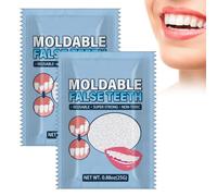 EIHI 2 Pièces Fausse Dents Moulables Temporaires, Fabrident dent Provisoire, Perles de Réparation Dentaire Temporaire Pour Les Dents Cassées Manquantes,Solide colle Dentaire