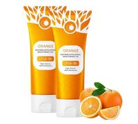 EIHI 2 pièces Gel exfoliant naturel, exfoliant doux, gentle exfoliating orange, gel exfoliant pour le visage, exfoliant pour le visage pour un nettoyage en profondeur, Gel gommant éclaircissant