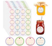 EIHI 200 Pièces Etiquettes Autocollantes Bocaux, Étiquettes à Confiture Stickers, Confiture Adhésives Rond Adhésif, pour Pots De Confiture Pots à éPices Bouteilles