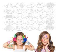 EIHI 25 Pièces Pochoirs Maquillage Enfant visage, Maquillage Kermesse Enfant, Modèle de Tatouage pour Visage et Corps, Tatouage de Peinture pour Carnaval Anniversaires Halloween Noël