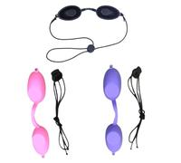 EIHI 3 Pièces Masque de Protection des Yeux Lunette UV,Lunette UV Cabine,Silicone Souple Durable Confortable Augenbinde,Lunettes de Protection,S(Noir+Rose Rouge+Violet)