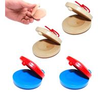 EIHI 4 Pièces Castagnette,Castagnettes à Doigts,Claquettes De Rythme En Bois Instrument De Percussion Musicale Mini Castanet,Clackers En Bois Clackers Pour Tout Petits Enfants