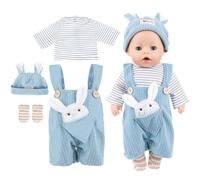 EIHI 4 Pièces Ensemble Poupon Bebe Vêtements,Pour Vêtements De Poupée 18", Cadeaux pour Filles, Garçon,Enfants,Automne et Hiver Accessoires Poupee,Poupée Non Incluse(C)