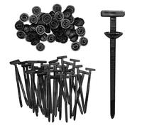 EIHI 50 Pièces Attache Cable Avec Boucle,Serre Cable Plastique,Nylon Universal Cable Tie Buckle, Pour Garde-Boue, Coffre,Réparation Automobile Fixation Rapide,Accessoires