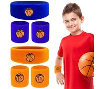 EIHI 6 Pièces Poignet Bandeau Bracelet Eponge Poignet Sport Bandeau Serre Poignets Bandeaux de Poignet Élastiques en Éponge Bracelets de Sport pour Enfants Course À Pied Football BasketBall