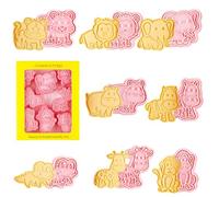 EIHI 8 Pcs Emporte Pièces Animaux, 3D Moule Biscuit en Plastique, Emporte Piece Enfants, Moule à Biscuits Patisserie, Decoupoir Patisserie, Tampon Biscuits Animaux