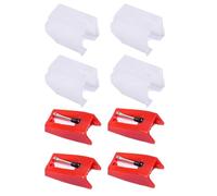 EIHI Aiguille universelle de remplacement en saphir diamant pour tourne-disque vinyle, 4 pièces (Rouge)