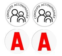 EIHI Autocollants de Voiture Français,Contient 2 Pièces Disque A Magnetique Jeune Conducteur+2 Pièces Conduite Accompagnée Magnetique Supervisée,Autocollants de Décoration de Amusants,Accessoires