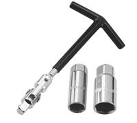 EIHI Clé à Bougie 2 Douilles,16 et 21mm,Clé à Bougie Universelle pour Voiture et Moto,Extracteur de Bougies D'allumage,Jeu de Clés à Bougie D'allumage(Noir)