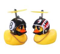EIHI jouets de canard en caoutchouc, Décoration de vélo, Chaises poussettes, Ornements de voiture, Avec casque à hélice, Pour hommes femmes enfants garçons filles, Requin et Huit Noir, 2 pièce