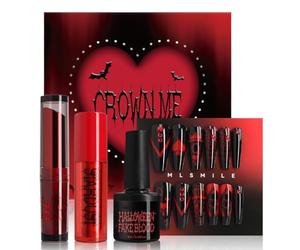 EIHI Kit de Maquillage d’Halloween avec Rouge à Lèvres, Fard à Paupières, Manucure et Outils, Des Produits Incontournables dans un Coffret de Maquillage, Brillant