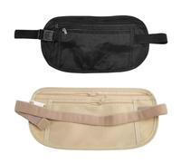EIHI Pochette Ceinture Homme, Sacoche Ceinture, Ceinture d'argent dissimulée, Sac de Taille de sécurité antivol, Sac de Taille de Sport, ceinture élastique réglable, Sac de Voyage étanche, 2 pièce