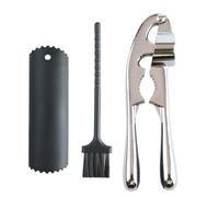 EIHI Presse Ail Inox Professionnel,Presse-ail multifonction,peut être utilisé pour ouvrir des noix,Hachoir à Ail Convivial,Facile à Nettoyer et Durable,Argenté