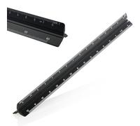 EIHI Règle d'échelle 1:20/25/50/75/100/125, 30 cm Règle triangulaire en aluminium, échelle gravée au laser, pour Architectes et Ingénieurs (Noir)
