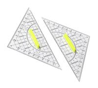 EIHI Requerre,Equerre Ecole Rapporteur, 2 pcs Règle Equerre Rapporteur Kit Geometrie Triangle Plastique à Dessiner avec Poignée Requerre Plate Transparente pour Etudiants Enfants Bureau Maths