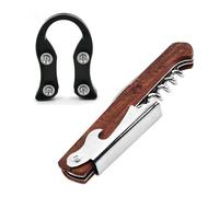 EIHI Tire Bouchon Sommelier Ouvre Bouteille de Vin avec Coupe Capsule Limonadier Professionnel en Acier Inoxydable avec Manche en Bois de Santal