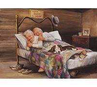 Eiialerm Kits de point de croix pour adultes heureux couple de personnes âgées DIY de broderie estampillés pour Kit,11CT debutant kits de au point de croix imprimés 40x50cm