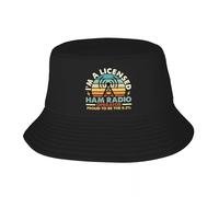 EIILBEIS Chapeau de Soleil Unisexe personnalisé Unisexe licencié Ham Retro Radio opérateur Seau Chapeau Plage Soleil d’été pêche Chapeau Cadeau