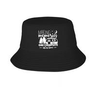 EIILBEIS Unisexe Chapeau de Soleil Custom Adventure Camping Happy Camper Beach Bucket Hat Hommes Femmes Unisexe Été Pêcheur Cap Cadeau