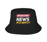 EIILBEIS Unisexe Chapeau de Soleil Custom Breaking News I Don’t Care Bucket Hat pour Hommes Femmes imprimé été Plage Soleil Camping Cap Cadeau