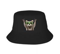 EIILBEIS Unisexe Chapeau de Soleil Personnalisé Drôle Vert Lunettes de Soleil Raccoon Plage Seau Chapeau Hommes Femmes Unisexe Été Pêcheur Cap Cadeau