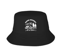 EIILBEIS Unisexe Chapeau de Soleil Personnalisé Happy Camper Aventure Camping Plage Bucket Hat Femmes Hommes Unisexe Été Pêcheur Cap Cadeau