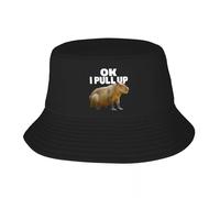 EIILBEIS Unisexe Chapeau de Soleil Personnalisé Ok I Pull Up Capybara Bucket Hat Femmes Hommes Plage Soleil Été Pêche Cap Cadeau