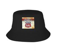 EIILBEIS Unisexe Chapeau de Soleil Personnalisé Route Américaine Route 66 Plage Seau Chapeau Femmes Hommes Unisexe Été Pêcheur Cap Cadeau
