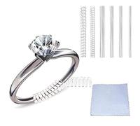 Eiito Ajusteurs pour bagues (Lot de 4 Tailles) Ring Sizer Adjuster, Réducteurs de Bagues (1.2mm/2mm/3mm/4mm), avec Un Chiffon en Polissage d'argent