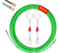 EIKEJI Aiguille Electricien,50m Tire Fil Electrique 4,5mm DiamèTre Tire Fils Electrique,avec 2 Tête Guidage,Tire Fils Electricien Aiguille, Spiralé Flexible Aiguille Tire Fil
