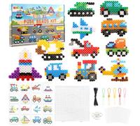 EIKEJI Lot de 1500 grandes perles à repasser de 10 mm, 16 couleurs, 16 motifs, papier à repasser, perles XL, kit créatif pour enfants à partir de 3 ans