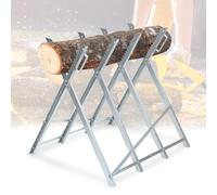 Eikuavons Chevalet de sciage en bois galvanisé - Pliable - Avec support de tronçonneuse - Charge maximale : 150 kg - Convient pour les scieries et ateliers