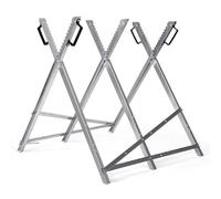 Eikuavons Chevalet de sciage pour tronçonneuse galvanisé, pliable, en métal, avec 3 supports de dents, charge jusqu'à 150 kg, convient pour troncs d'arbre jusqu'à 23 cm de diamètre, pliable de manière