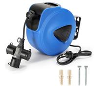 Eikuavons Enrouleur de câble, automatique, 20 m, IP44, avec support mural, protection contre la surchauffe et 3 emplacements, sûr et robuste, pour atelier, garage et chantier