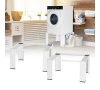 Eikuavons Lot de 2 supports pour machine à laver 63 × 54 × 32 cm, base pour machine à laver et sèche-linge avec rembourrage en caoutchouc, insonorisant, structure stable, blanc