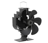 Eikuavons Lot de 2 ventilateurs de cheminée à 6 pales oscillation sans électricité - Ventilateur de cheminée alimenté par la chaleur - Avec thermomètre magnétique - Pour bois, foyer, tuyau de poêle (2