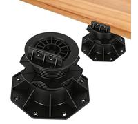 Eikuavons Lot de 50 paliers de plaques réglables avec compensation de pente jusqu'à 5 % - Palier réglable en hauteur - Pour lames de terrasse, sous-construction - WPC 70-145 mm