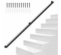 Eikuavons Main courante, Rampe d'escalier, Main courante murale, Escalier, Design tubulaire carré, Rampe d'escalier intérieure et extérieure pour escaliers, parapet, balcon, Longueur : 200 cm